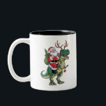 Santa Riding Dinosaur T-Rex Christmas Xmas Squad Two-Tone Coffee Mug<br><div class="desc">Santa Riding Dinosaur T-Rex Christmas Xmas Squad</div>