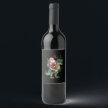 Santa Riding Dinosaur T-Rex Christmas Xmas Squad Wine Label<br><div class="desc">Santa Riding Dinosaur T-Rex Christmas Xmas Squad</div>