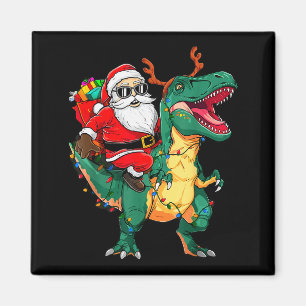 Santa Riding Dinosaur T Rex Funny Christmas Kids B Magnet