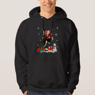 Santa Riding Emu Bird Christmas Pajama Family Snow Hoodie