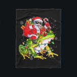 Santa Riding Frog Christmas Lights Funny Xmas Tree Fleece Blanket<br><div class="desc">Santa Riding Frog Christmas Lights Funny Xmas Tree</div>