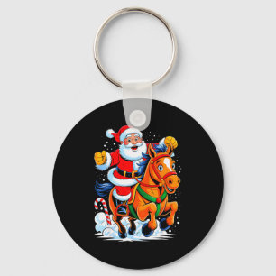 Santa Riding Horse Funny Equestrian Christmas Xmas Key Ring