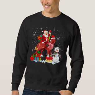 Santa Riding Irish Setter Christmas Pajama Family  Sweatshirt
