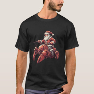 Santa Riding Lobster Funny Christmas Lobster Xmas T-Shirt