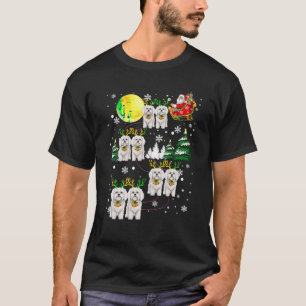 Santa Riding Maltese Sleigh Christmas Maltese Rein T-Shirt
