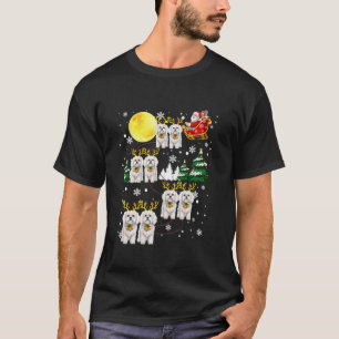 Santa Riding Maltese Sleigh Christmas Maltese Rein T-Shirt