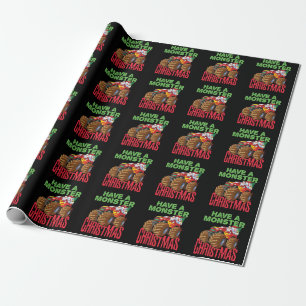 Santa Riding Monster Truck Have Monster Christmas Wrapping Paper