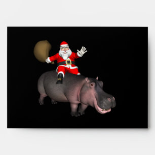 Santa Riding On Hippo Envelopes