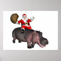 Santa Riding On Hippo