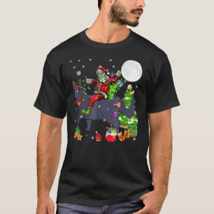 Santa Riding Reindeer British Shorthair Cat Christ T-Shirt