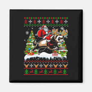 Santa Riding Reindeer Ferret Xmas Kids Family Swea Magnet