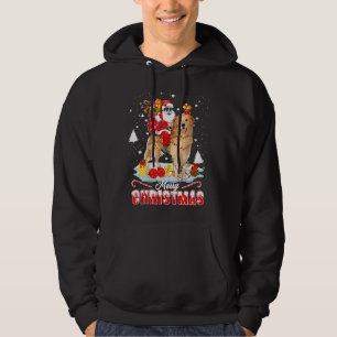 Santa Riding Reindeer Golden Retriever 329 Hoodie