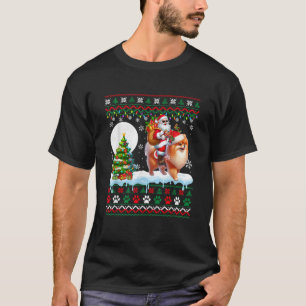 Santa Riding Reindeer Pomeranian Christmas Sweater