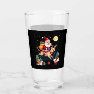 Santa Riding Reindeer Siamese Cat Christmas Tree L Glass