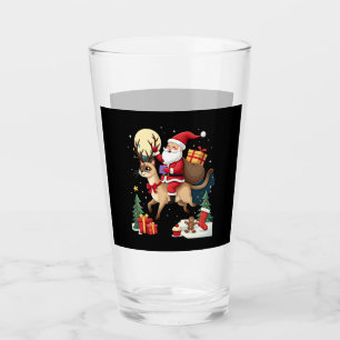 Santa Riding Reindeer Siamese Cat Christmas Tree L Glass