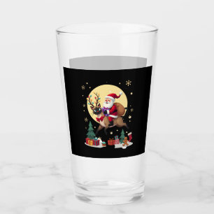 Santa Riding Reindeer Siamese Cat Christmas Tree L Glass