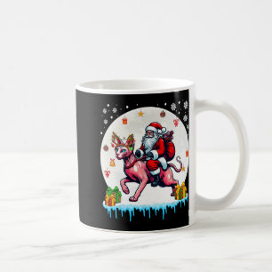 Santa Riding Reindeer Sphynx Cat Christmas Owner K Coffee Mug