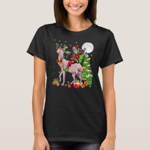 Santa Riding Reindeer Sphynx Cat Christmas Tree O T-Shirt