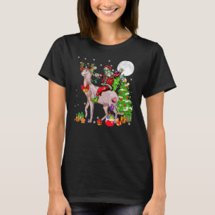 Santa Riding Reindeer Sphynx Cat Christmas Tree O T-Shirt