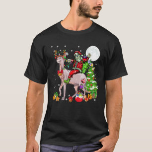 Santa Riding Reindeer Sphynx Cat Christmas Tree O T-Shirt