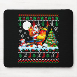 Santa Riding Reindeer Sun Conure Sweater Xmas Tree Mouse Pad