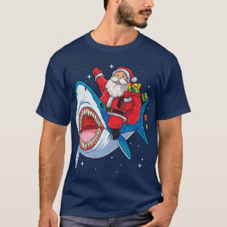 Santa Riding T Shirt Christmas Gifts Galaxy Space
