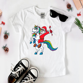 Santa Riding Unicorn Tshirt - Christmas Unicorn