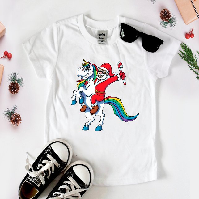 Santa Riding Unicorn Tshirt - Christmas Unicorn (Creator Uploaded)