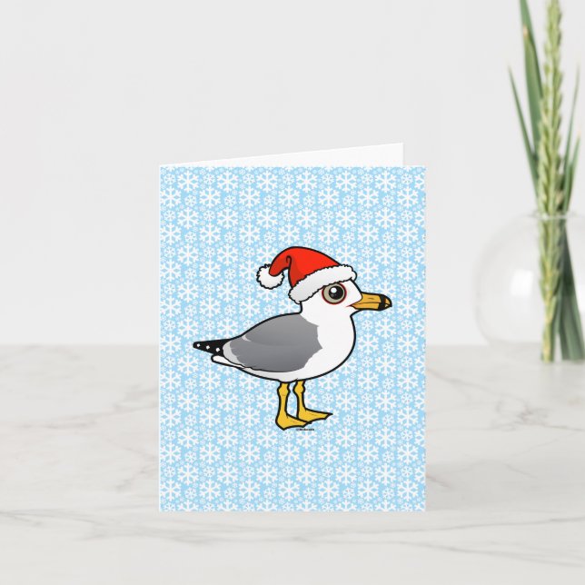 Santa Ring-billed Gull Holiday Card (Front)
