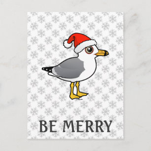 Santa Ring-billed Gull Holiday Postcard