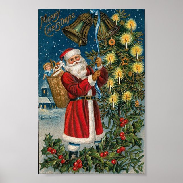 Santa Ringing Bell Poster (Front)