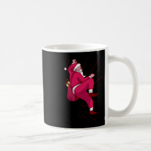 Santa Rock Climbing Christmas Gift Coffee Mug