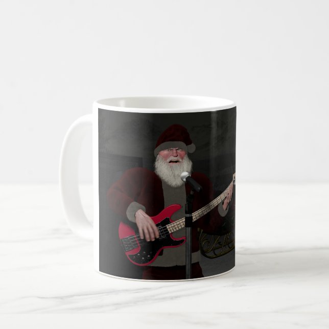 Santa Rocks At Christmas Coffee Mug (Front Left)