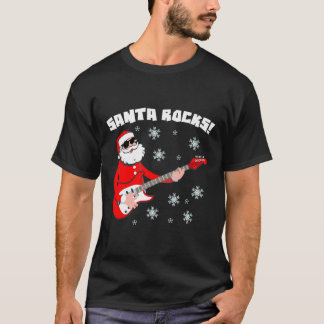 Santa Rocks Christmas Gift T-Shirt