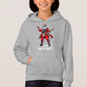 Santa Rocks! Funny Santa Claus playing guitar