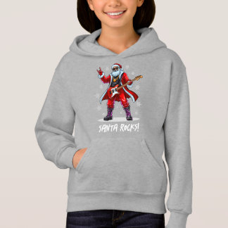 Santa Rocks! Funny Santa Claus playing guitar