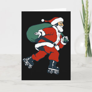 Santa Roller Skating Fun Christmas Skater Kids Boy Card