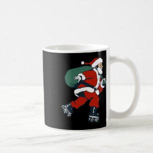 Santa Roller Skating Fun Christmas Skater Kids Boy Coffee Mug