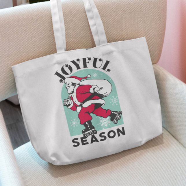 Santa Roller Skating Tote Bag (Creator Uploaded)