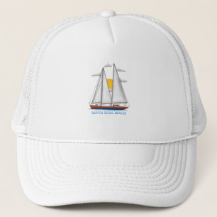 Santa Rosa Beach Coastal Nautical Sailing Sailor Trucker Hat