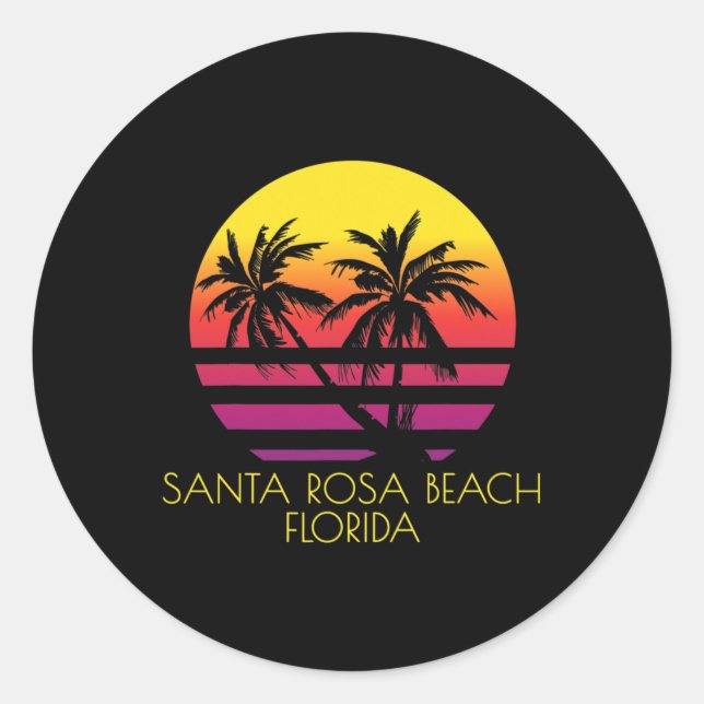 Santa Rosa Beach Florida  Classic Round Sticker (Front)