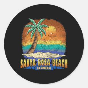 Santa Rosa Beach Florida Vintage Distressed Souven Classic Round Sticker