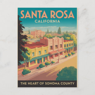 Santa Rosa California Holiday Postcard