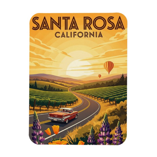 Santa Rosa California Travel Magnet (Vertical)