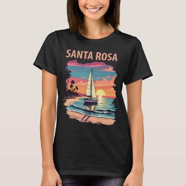Santa Rosa Island Beach Sunset Travel T-Shirt (Front)