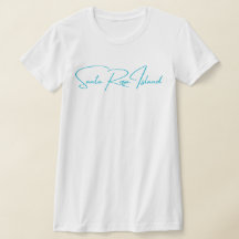 Santa Rosa Island Florida Ladies T-shirt Aqua Logo