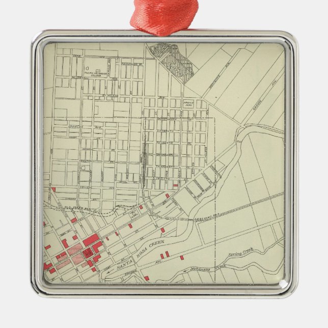 Santa Rosa, portions destroyed by earthquake Metal Ornament (Front)