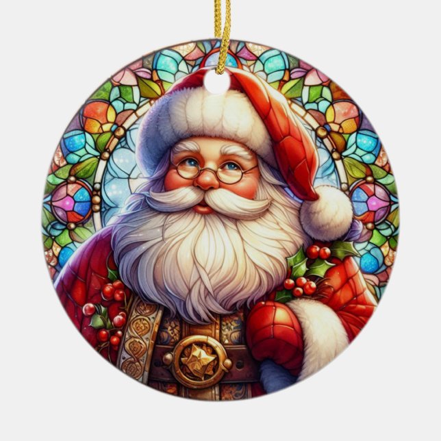 Santa Round Ornament (Front)
