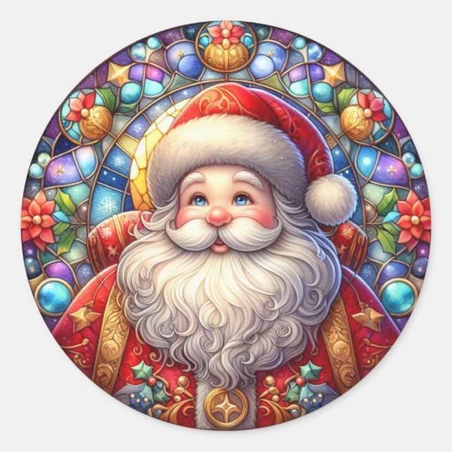 Santa Round Stickers (Front)