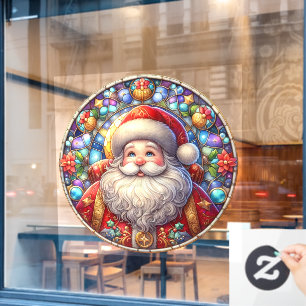 Santa Round Window Cling